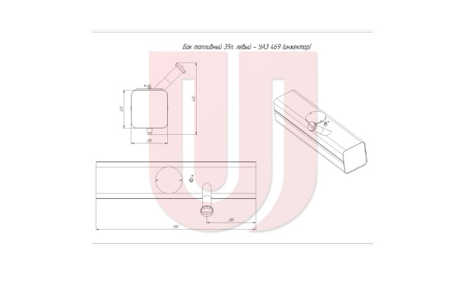 Бак УАЗ 39л Р115.189.000 левый и Р115.190.000 правый инжекторный (резьб. крышка) - купить в Нижнем Новгороде