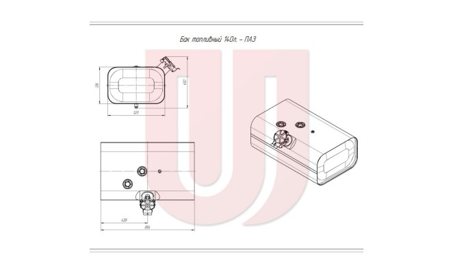 Бак 140л 55.153.000.1-10 ПАЗ (отк.крышка) - купить в Нижнем Новгороде